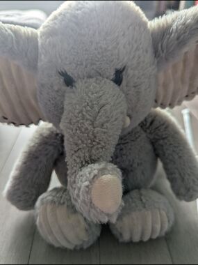 Aroma Home Plush Elephant in Light Gray Fur